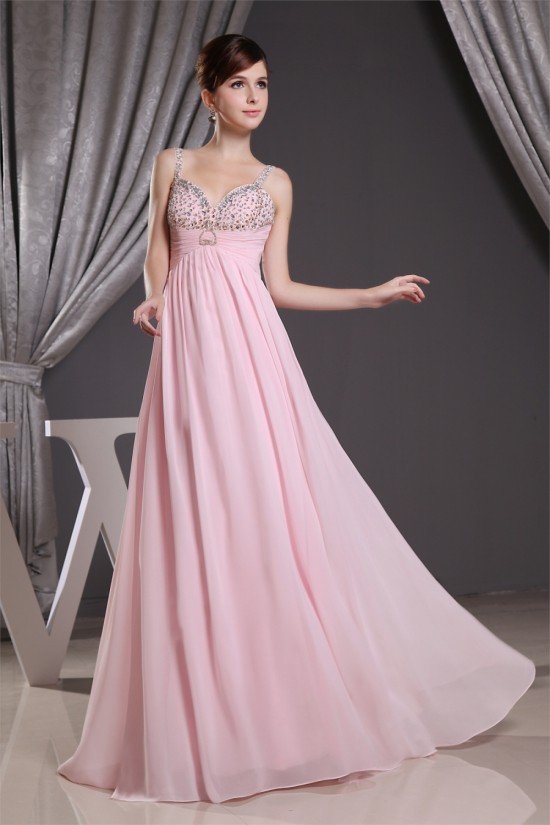 A-Line Floor-Length V-Neck Chiffon Long Pink Prom Evening Bridesmaid Dresses 02020202 A-Line Floor-Length V-Neck Chiffon Long Pink Prom Evening Bridesmaid Dresses 02020202