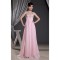 A-Line Floor-Length V-Neck Chiffon Long Pink Prom Evening Bridesmaid Dresses 02020202
