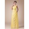 Halter Sleeveless Beading Chiffon Long Yellow Prom Evening Bridesmaid Dresses 02020206