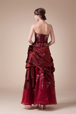 Handmade Flowers Square Taffeta Organza Prom/Formal Evening Dresses 02020208