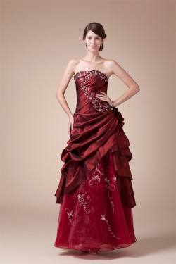 Handmade Flowers Square Taffeta Organza Prom/Formal Evening Dresses 02020208
