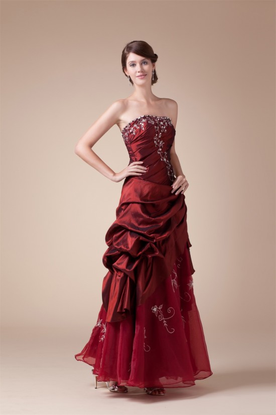 Handmade Flowers Square Taffeta Organza Prom/Formal Evening Dresses 02020208 Handmade Flowers Square Taffeta Organza Prom/Formal Evening Dresses 02020208