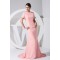 Hollow Back Satin Chiffon Puddle Train Short Sleeve Long Pink Prom/Formal Evening Dresses 02020211
