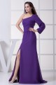 Long Sleeves Brush Sweep Train Ruched Chiffon Long Purple Prom/Formal Evening Dresses 02020215 Long Sleeves Brush Sweep Train Ruched Chiffon Long Purple Prom/Formal Evening Dresses 02020215