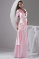 Long Sleeves Floor-Length A-Line Beading Long Pink Prom/Formal Evening Dresses 02020216
