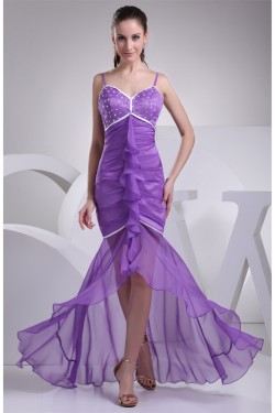 Mermaid/Trumpet Floor-Length Chiffon Beaded Long Purple Prom/Formal Evening Dresses 02020220