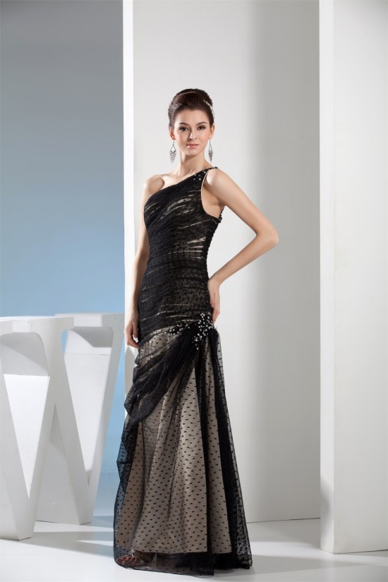 Mermaid/Trumpet One-Shoulder Long Prom/Formal Evening Dresses 02020221