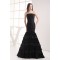Mermaid/Trumpet Sleeveless Strapless Brush Sweep Train Long Black Prom Evening Dresses 02020222