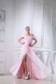 Off-the-Shoulder Sheath/Column Long Pink Chiffon Prom/Formal Evening Dresses 02020225 Off-the-Shoulder Sheath/Column Long Pink Chiffon Prom/Formal Evening Dresses 02020225