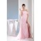 Off-the-Shoulder Sleeveless Brush Sweep Train Long Pink Prom/Formal Evening Dresses 02020226