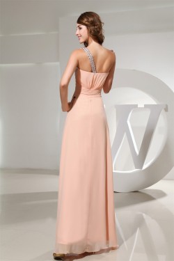 A-Line One-Shoulder Chiffon Long Prom/Formal Evening Dresses 02020228