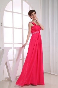 One-Shoulder Beading Floor-Length Sleeveless Long Prom Evening Bridesmaid Dresses 02020230