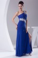 One-Shoulder Sheath/Column Chiffon Long Blue Prom/Formal Evening Dresses 02020234