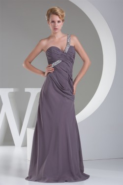 One-Shoulder Sheath/Column Floor-Length Long Prom/Formal Evening Dresses 02020235