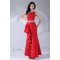 One-Shoulder Taffeta Floor-Length Sheath/Column Long Red Prom/Formal Evening Dresses 02020238