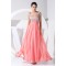 A-Line Straps Sleeveless Beaded Long Pink Prom/Formal Evening Dresses 02020241