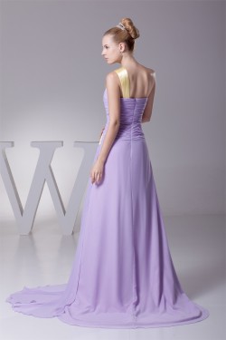 Puddle Train A-Line Chiffon Prom/Formal Evening Dresses 02020244