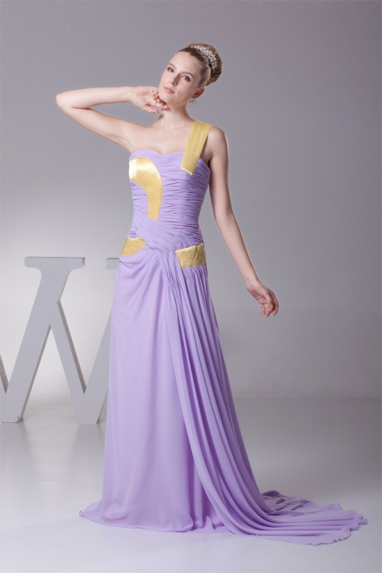 Puddle Train A-Line Chiffon Prom/Formal Evening Dresses 02020244 Puddle Train A-Line Chiffon Prom/Formal Evening Dresses 02020244