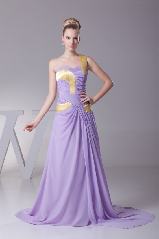 Puddle Train A-Line Chiffon Prom/Formal Evening Dresses 02020244 Puddle Train A-Line Chiffon Prom/Formal Evening Dresses 02020244