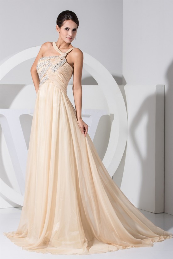 A-Line Asymmetrical Puddle Train Sleeveless Prom/Formal Evening Dresses 02020247