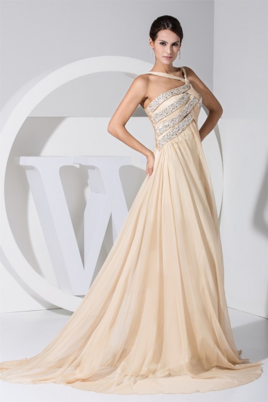 A-Line Asymmetrical Puddle Train Sleeveless Prom/Formal Evening Dresses 02020247