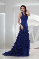 Puddle Train Sleeveless A-Line Chiffon Long Blue Prom/Formal Evening Dresses 02020248