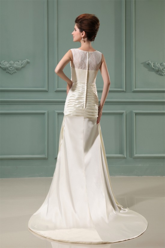 Ruched Lace Silk like Satin Square Court Train Prom/Formal Evening Dresses 02020251 Ruched Lace Silk like Satin Square Court Train Prom/Formal Evening Dresses 02020251