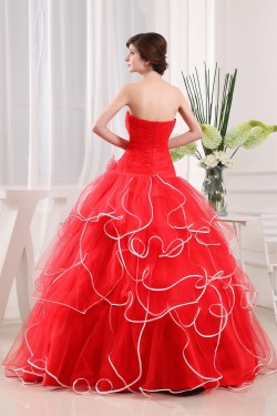 Ball Gown Ruffles Satin Fine Netting Floor-Length Prom/Formal Evening Dresses 02020254