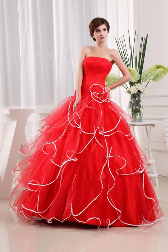 Ball Gown Ruffles Satin Fine Netting Floor-Length Prom/Formal Evening Dresses 02020254 Ball Gown Ruffles Satin Fine Netting Floor-Length Prom/Formal Evening Dresses 02020254