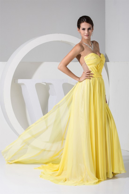 A-Line Ruffles Chiffon Long Yellow Prom/Formal Evening Dresses 02020259 A-Line Ruffles Chiffon Long Yellow Prom/Formal Evening Dresses 02020259
