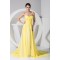 A-Line Ruffles Chiffon Long Yellow Prom/Formal Evening Dresses 02020259