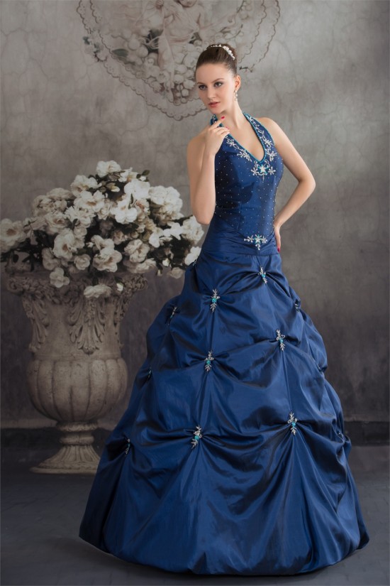 Ball Gown Halter Ruffles Sleeveless Taffeta Prom/Formal Evening Dresses 02020262