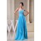 A-Line Strapless Beading Long Blue Floor-Length Prom Evening Formal Dresses 02020265