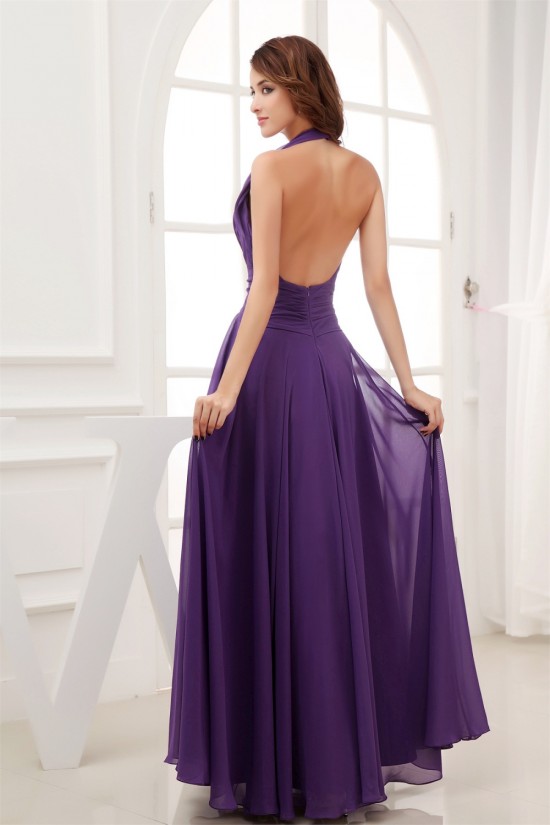 A-Line Halter Long Purple Chiffon Prom/Formal Evening Bridesmaid Dresses 02020268 A-Line Halter Long Purple Chiffon Prom/Formal Evening Bridesmaid Dresses 02020268