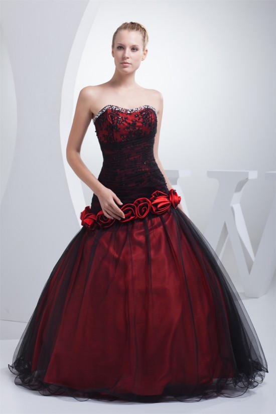 Ball Gown Beaded Strapless Fine Netting Floor-Length Prom/Formal Evening Dresses 02020275 Ball Gown Beaded Strapless Fine Netting Floor-Length Prom/Formal Evening Dresses 02020275