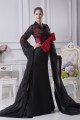 Long Black V-Neck Bows Prom/Formal Evening Dresses 02020276 Long Black V-Neck Bows Prom/Formal Evening Dresses 02020276