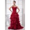 Organza Sleeveless Ruffles Long Red Prom/Formal Evening Dresses 02020277