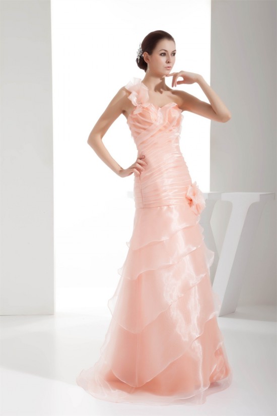 One-Shoulder Sleeveless Ruffles Long Prom/Formal Evening Dresses 02020281 One-Shoulder Sleeveless Ruffles Long Prom/Formal Evening Dresses 02020281