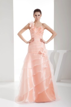 One-Shoulder Sleeveless Ruffles Long Prom/Formal Evening Dresses 02020281