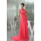 Scoop Chiffon Brush Sweep Train Long Prom/Formal Evening Dresses 02020282