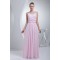 Scoop Floor-Length Ruffles Chiffon Long Pink Sequined Material Prom/Formal Evening Dresses 02020283