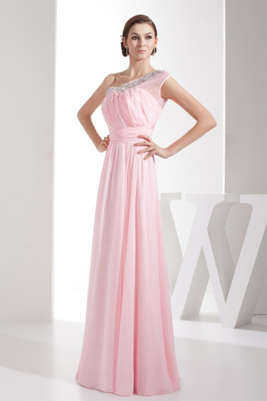 Elegant Sheath/Column Beading Chiffon Long Pink Prom Evening Formal Bridesmaid Dresses 02020284 Elegant Sheath/Column Beading Chiffon Long Pink Prom Evening Formal Bridesmaid Dresses 02020284