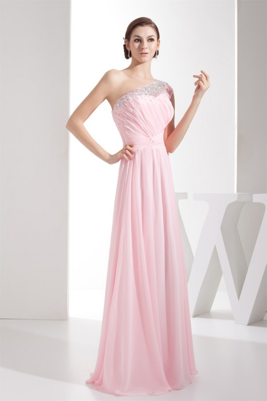 Elegant Sheath/Column Beading Chiffon Long Pink Prom Evening Formal Bridesmaid Dresses 02020284 Elegant Sheath/Column Beading Chiffon Long Pink Prom Evening Formal Bridesmaid Dresses 02020284