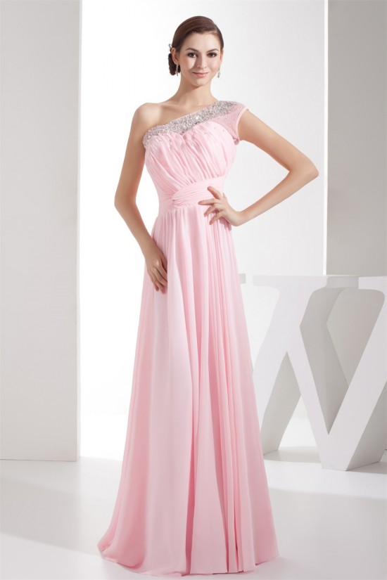 Elegant Sheath/Column Beading Chiffon Long Pink Prom Evening Formal Bridesmaid Dresses 02020284 Elegant Sheath/Column Beading Chiffon Long Pink Prom Evening Formal Bridesmaid Dresses 02020284