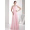 Elegant Sheath/Column Beading Chiffon Long Pink Prom Evening Formal Bridesmaid Dresses 02020284