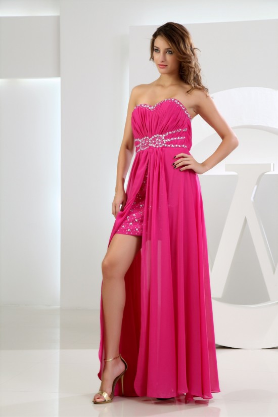 Sheath/Column Chiffon Sweetheart Beaded Prom/Formal Evening Dresses 02020292
