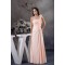 Sheath/Column Handmade Flowers Chiffon One-Shoulder Long Prom/Formal Evening Bridesmaid Dresses 02020297