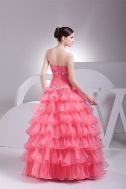 Ball Gown Organza Floor-Length Prom/Formal Evening Dresses 02020301
