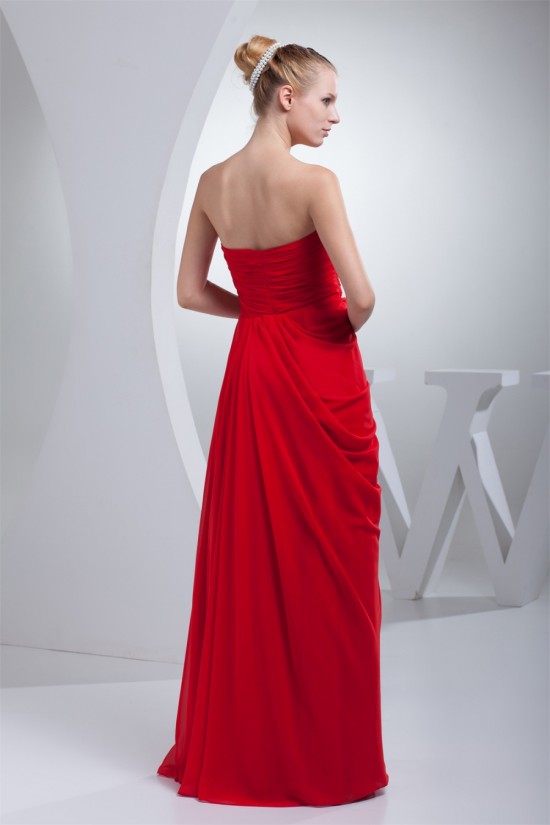 Sheath/Column Sleeveless Beading Floor-Length Red Prom/Formal Evening Dresses 02020302