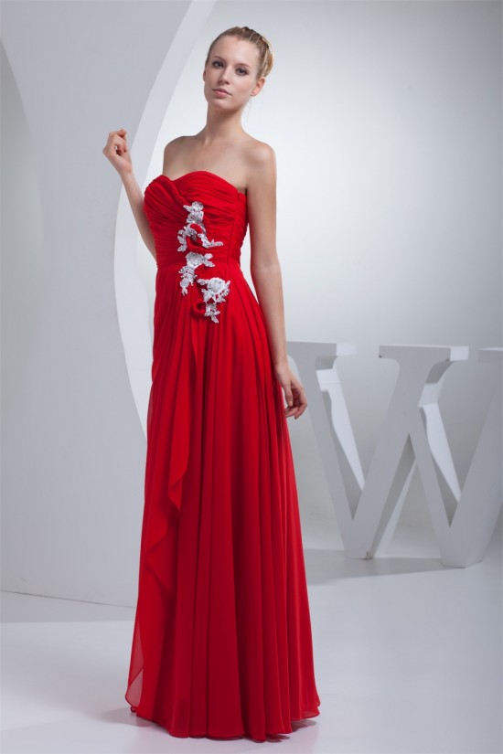 Sheath/Column Sleeveless Beading Floor-Length Red Prom/Formal Evening Dresses 02020302